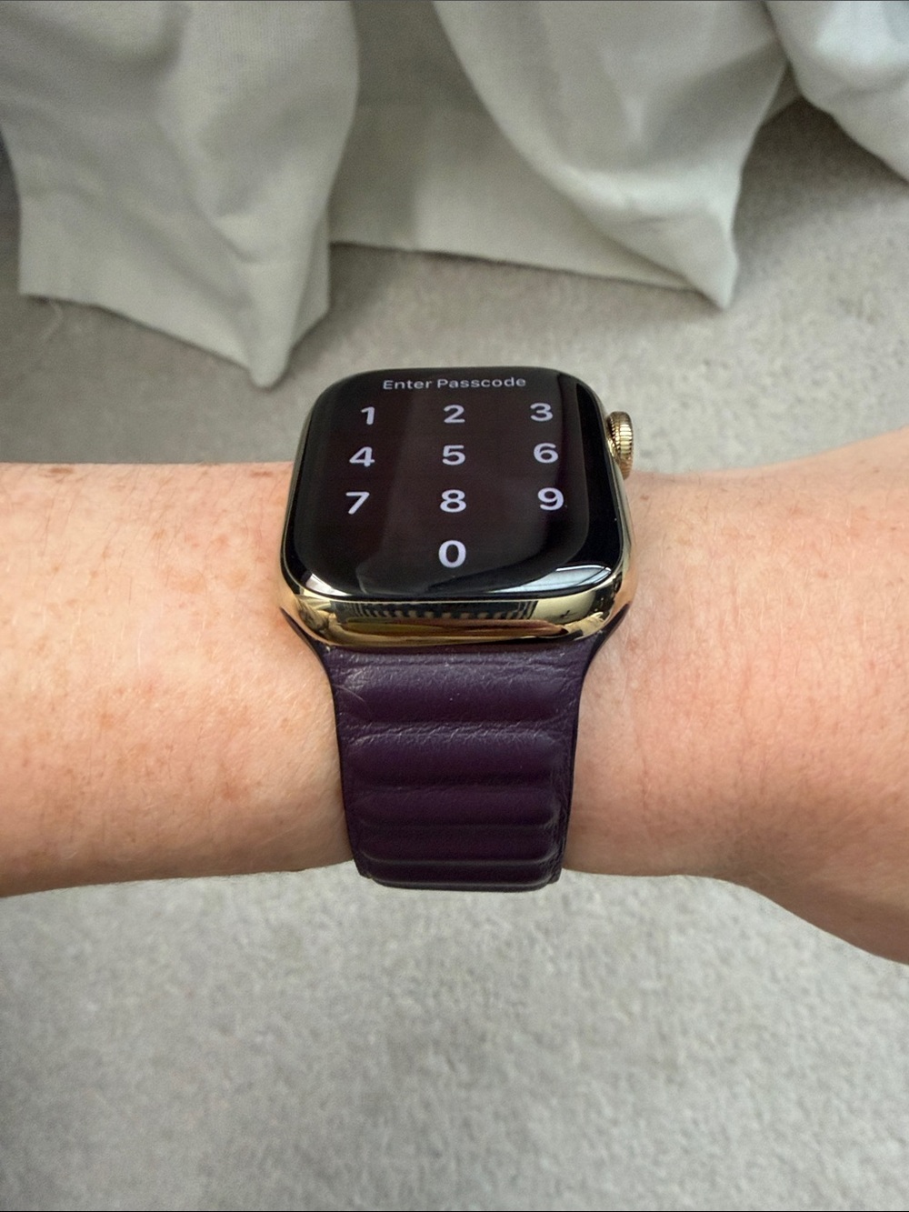 Leather Apple Watch Band Plum S/M 41mm